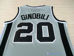 Maillot NBA Pas Cher San Antonio Spurs Manu Ginóbili 20 Gris