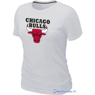 T-Shirt NBA Pas Cher Femme Chicago Bulls Blanc