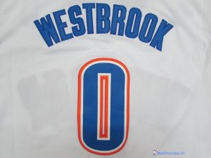Maillot NBA Pas Cher Oklahoma City Thunder Junior Russell Westbrook 0 Blanc