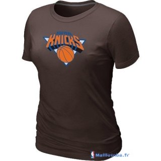 T-Shirt NBA Pas Cher Femme New York Knicks Brun