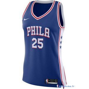 Maillot NBA Pas Cher Philadelphia Sixers Femme Ben Simmons 25 Bleu Icon 2017/18