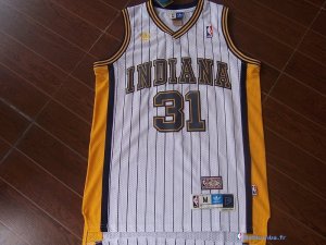 Maillot NBA Pas Cher Indiana Pacers Reggie Miller 31 Blanc Bande