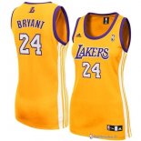 Maillot NBA Pas Cher Los Angeles Lakers Femme Kobe Bryant 24 Jaune