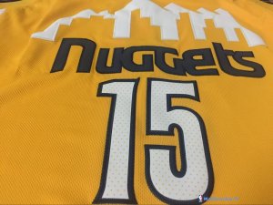 Maillot NBA Pas Cher Denver Nuggets Nikola Jokic 15 Jaune Statement 2017/18