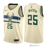 Maillot NBA Pas Cher Milwaukee Bucks Brandon Rush 25 Nike Crema Ville 2017/18