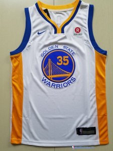 Maillot NBA Pas Cher Golden State Warriors Junior Kevin Durant 35 Blanc 2017/18