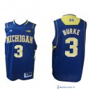 Maillot NCAA Pas Cher Michigan Trey Burke 3 Bleu