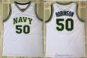 Maillot NCAA Pas Cher Navy David Robinson 50 Blanc