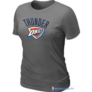 T-Shirt NBA Pas Cher Femme Oklahoma City Thunder Gris Fer