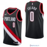 Maillot NBA Pas Cher Portland Trail Blazers Damian Lillard 0 Noir Icon 2017/18