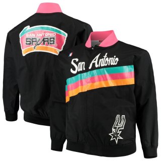 San Antonio Spurs Mitchell & Ness Hardwood Classics Big & Tall Authentic Warm-Up Jacket - Black