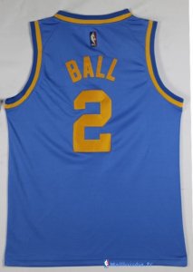 Maillot NBA Pas Cher Los Angeles Lakers Lonzo Ball 2 Retro Bleu 2017/18