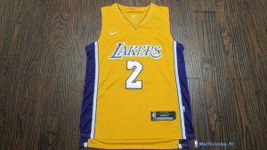 Maillot NBA Pas Cher Los Angeles Lakers Lonzo Ball 2 Jaune Icon 2017/18