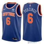 Maillot NBA Pas Cher New York Knicks Kristaps Porzingis 6 Bleu 2017/18