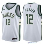 Maillot NBA Pas Cher Milwaukee Bucks Jabari Parker 12 Blanc Association 2017/18