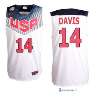 Maillot NBA Pas Cher USA 2014 Davis 14 Blanc
