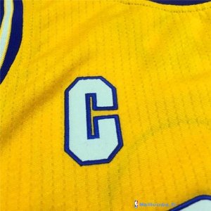 Maillot NBA Pas Cher Golden State Warriors Stephen Curry 30 Retro Jaune Blanc