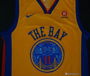 Maillot NBA Pas Cher Golden State Warriors Klay Thompson 11 Jaune Ville 2017/18