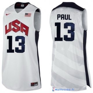 Maillot NBA Pas Cher USA 2012 Paul 13 Blanc