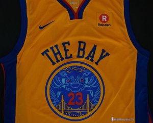 Maillot NBA Pas Cher Golden State Warriors Draymond Green 23 Jaune Ville 2017/18