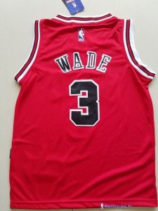 Maillot NBA Pas Cher Chicago Bulls Junior Dwyane Wade 3 Rouge