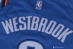 Maillot NBA Pas Cher Oklahoma City Thunder Russell Westbrook 0 Bleu Icon 2017/18