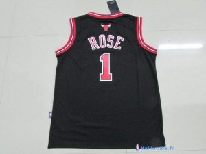 Maillot NBA Pas Cher Chicago Bulls Junior Derrick Rose 1 Noir