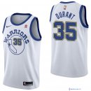 Maillot NBA Pas Cher Golden State Warriors Kevin Durant 35 Retro Blanc 2017/18