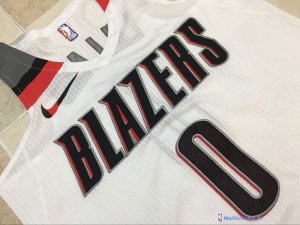 Maillot NBA Pas Cher Portland Trail Blazers Damian Lillard 0 Todo Blanc 2017/18
