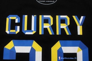 Maillot NBA Pas Cher Golden State Warriors Stephen Curry 30 Noir Bleu MC