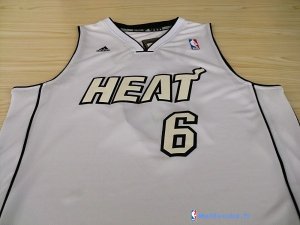 Maillot NBA Pas Cher Miami Heat LeBron James 6 Blanc