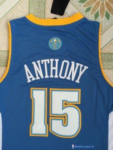 Maillot NBA Pas Cher Denver Nuggets Carmelo Anthony 15 Retro Bleu