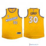 Maillot NBA Pas Cher Golden State Warriors Stephen Curry 30 Retro Jaune Blanc