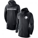 Golden State Warriors Nike Heathered Black Authentic Showtime Therma Flex Performance Full-Zip Hoodie