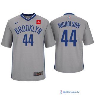 Maillot Manche Courte Brooklyn Nets Andrew Nicholson 44Gris 2017/18