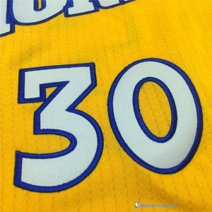 Maillot NBA Pas Cher Golden State Warriors Stephen Curry 30 Retro Jaune Blanc