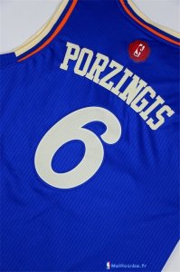 Maillot NBA Pas Cher Noël New York Knicks Porzingis 6 Bleu