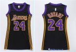 Maillot NBA Pas Cher Los Angeles Lakers Femme Kobe Bryant 24 Noir