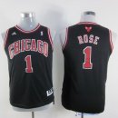 Maillot NBA Pas Cher Chicago Bulls Junior Derrick Rose 1 Noir