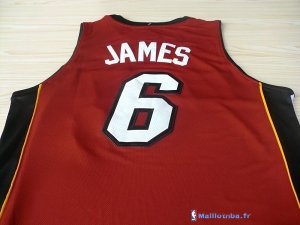 Maillot NBA Pas Cher Miami Heat LeBron James 6 Rouge Noir