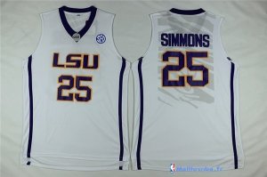 Maillot NCAA Pas Cher LSU Bobby Simmons 25 Blanc
