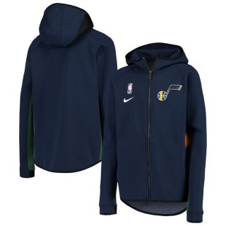 Utah Jazz Nike Navy Team Logo Showtime Performance Raglan Full-Zip Hoodie