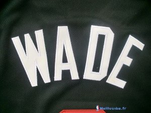 Maillot NBA Pas Cher Miami Heat Dwyane Wade 3 Noir Rouge