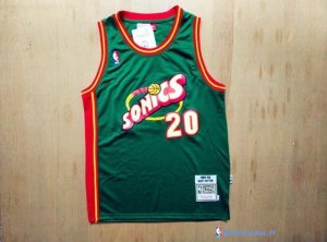 Maillot NBA Pas Cher Seattle Supersonics Gary Payton 20 Retro Vert