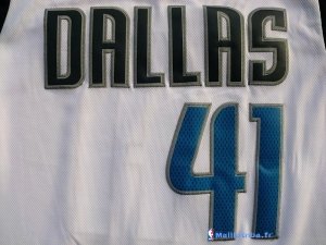 Maillot NBA Pas Cher Dallas Mavericks Dirk Nowitzki 41 Blanc