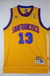 Maillot NBA Pas Cher Golden State Warriors Wilt Chamberlain 13 Jaune