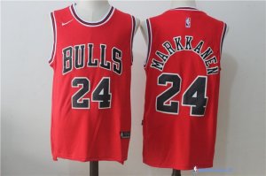 Maillot NBA Pas Cher Chicago Bulls Lauri Markkanen 24 Rouge Icon 2017/18