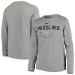 Memphis Grizzlies Nike Heathered Gray Practice Logo Legend Long Sleeve Performance T-Shirt