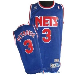 Maillot NBA Pas Cher Brooklyn Nets Drazen Petrovic 3 Bleu