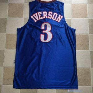 Maillot NBA Pas Cher Philadelphia Sixers Allen Iverson 3 Bleu 2017/18